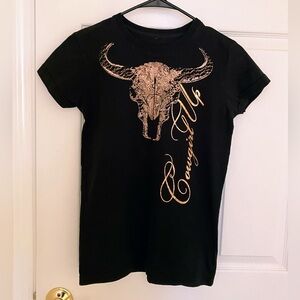 GUC Cowgirl Up Black T Shirt Small